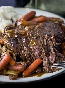 Bottom Round Roast with Vegetables and Brown Gravy