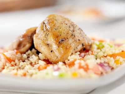 Quinoa con pollo (quinoa-chicken pilaf)