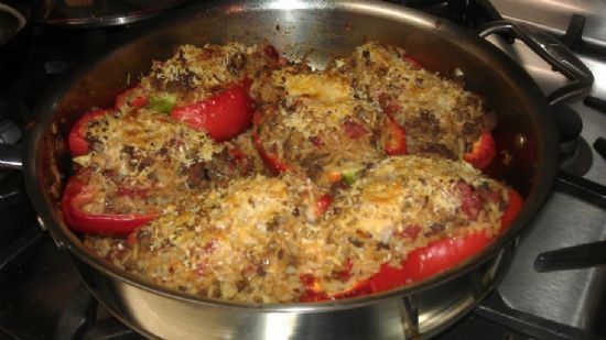 Dirty Rice Stuffed Peppers