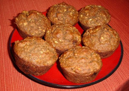 Banana Oatmeal Muffins with Flax Seeds and Walnuts