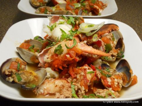 HCG Phase 2 - Lobster and Clams with Tomato Veal Broth and Cauliflower