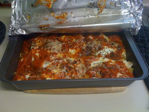 Sausage stuffed manicotti