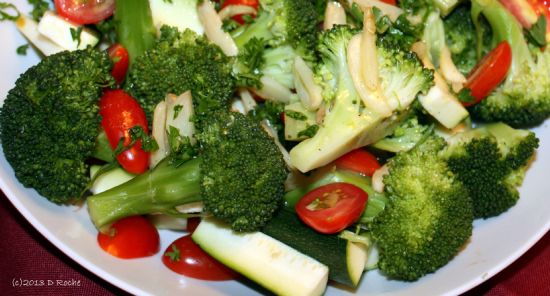 Broccoli Zucchini and Tomato Salad