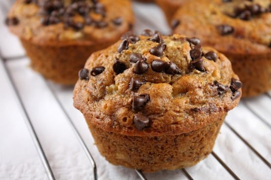 Low-Cal Banana Muffins with Mini-Chocolate Chips