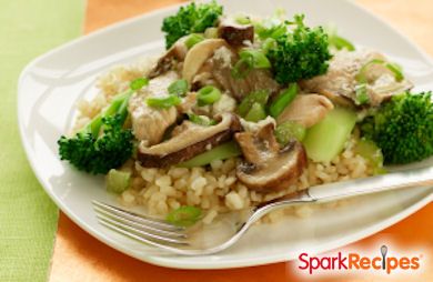 Garlic-Spiked Broccoli and Mushrooms with Rosemary