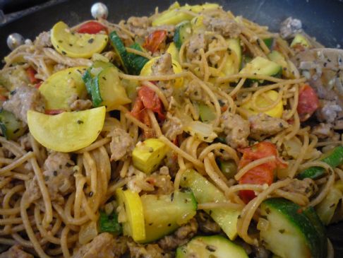 Pasta with Italian Turkey Sausage and Summer Squash