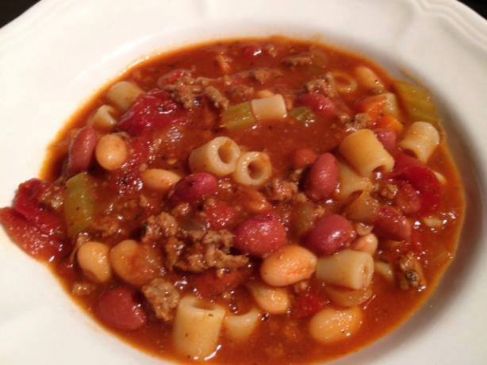 Pasta Fagioli in the Crockpot~ just like Olive Garden