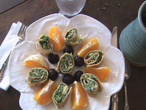 Spinach Fritata Party Pinwheels