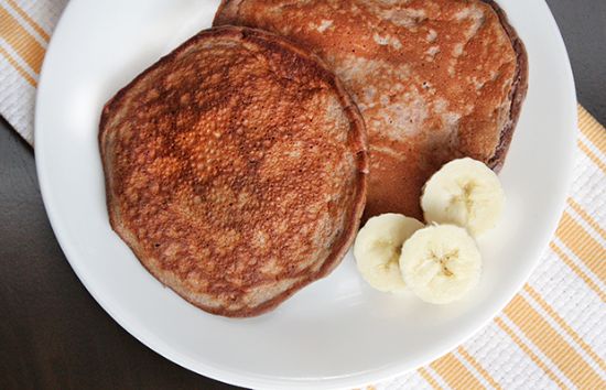 Chocolate Banana Protein pancakes