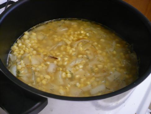 White corn and rosemary soup