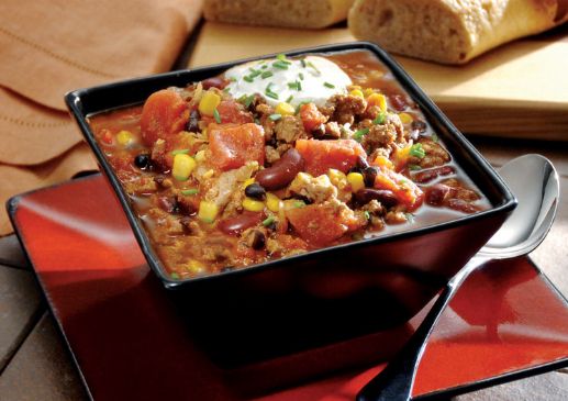 Turkey Chili with Corn and Black Beans