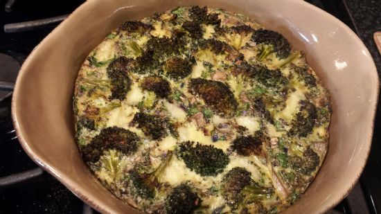 Broccoli/Mushroom and Swiss Fritatta