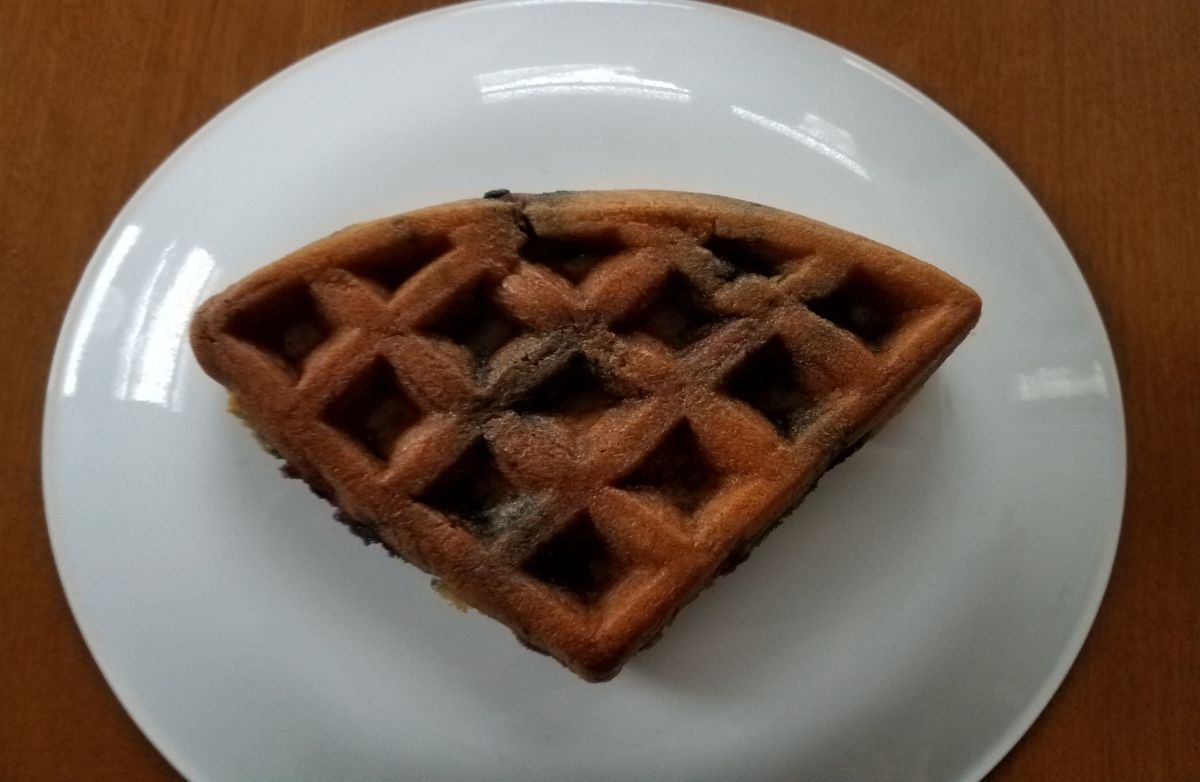 Almond flour waffle with blueberries