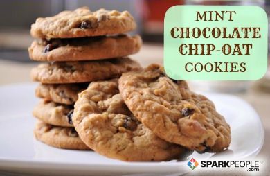 Mint Chocolate Chip-Oat Cookies