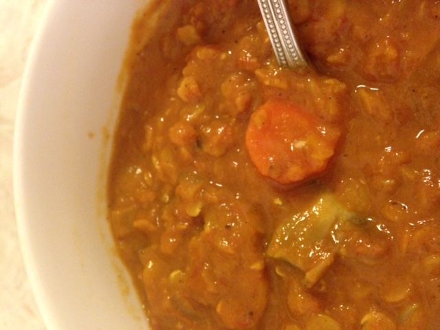 Vegetarian Lentil Curry with Mushrooms