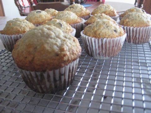 Coconut Banana Walnut Choco Chip Muffins