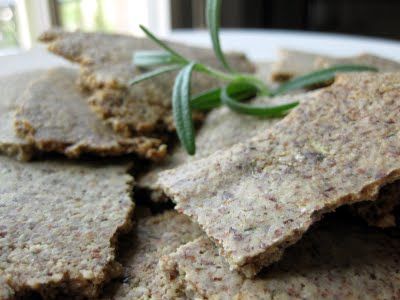 Gluten Free Flourless Garlic Pepper Rosemary Crackers