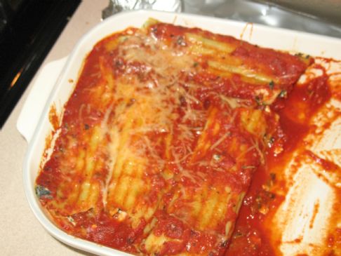 Cottage Cheese Stuffed Manicotti