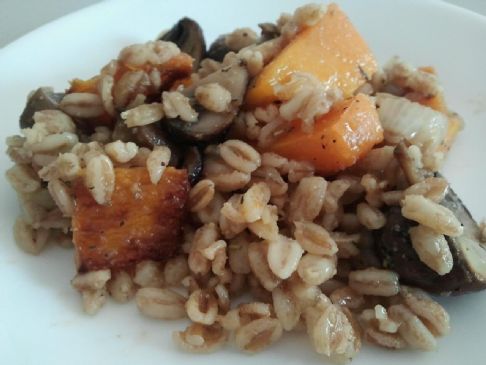 Roasted Butternut Squash, Mushrooms and Farro