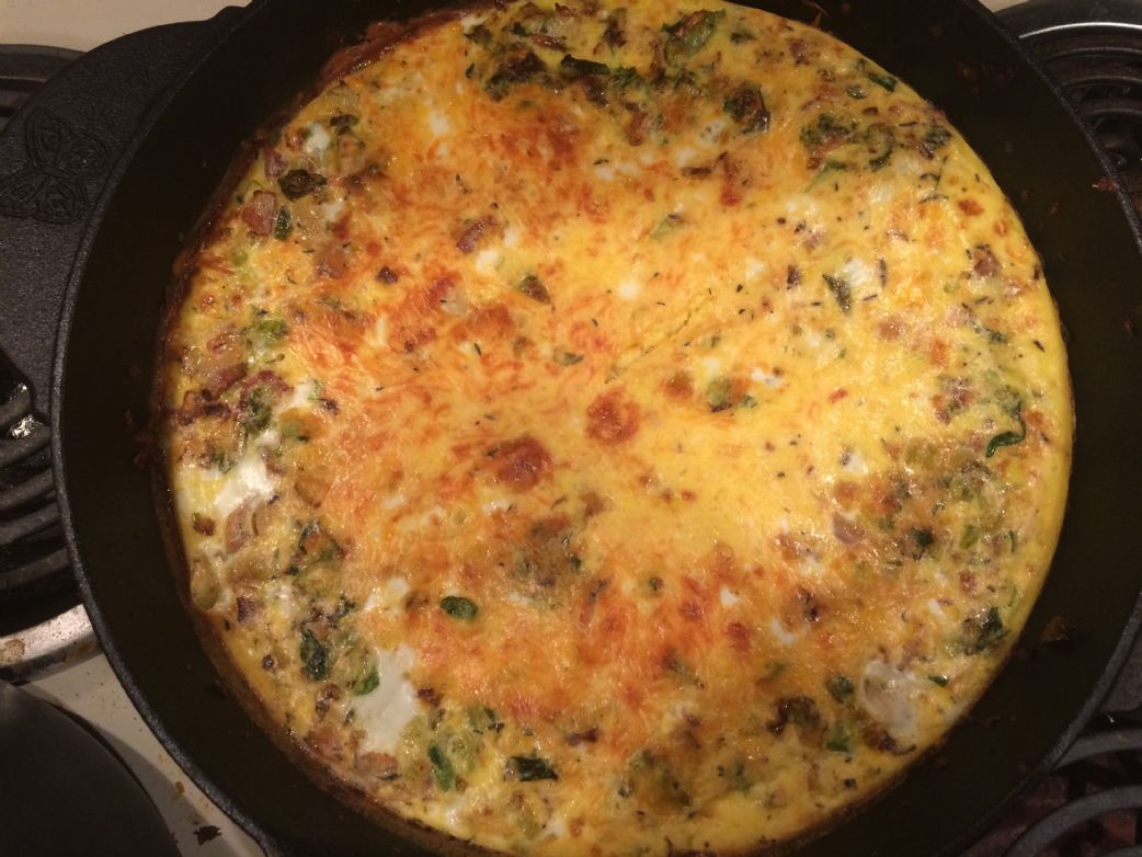 Bacon, Brussells Sprouts, and Cheddar Frittata