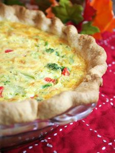 Broccoli, Corn, and Red Bell Pepper Quiche