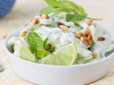 Cucumber Salad with Honey and Lime Yoghurt Dressing