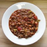 Turkey Veggie Chili with Shredded Cheese