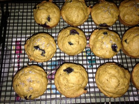 Whole Wheat Blueberry Banana Bread muffins