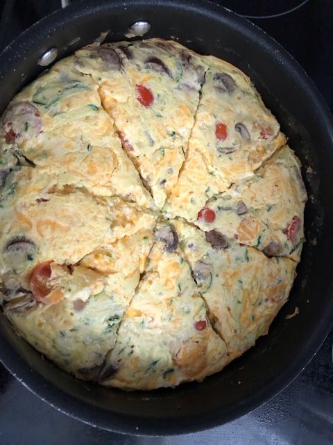 Frittata with ham and veggies