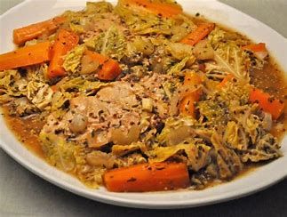 Slow Cooker Cabbage, Apple, and Carrots with Pork Loin Chops