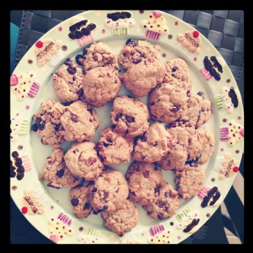 Tasty chocolate, butterscotch and pecan cookies