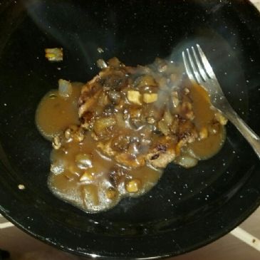 Hamburger Steaks w/sauteed mushrooms and onions in brown gravy