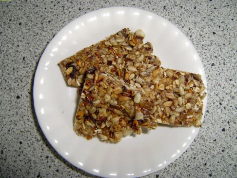 Homemade granola bars with nuts and raisins