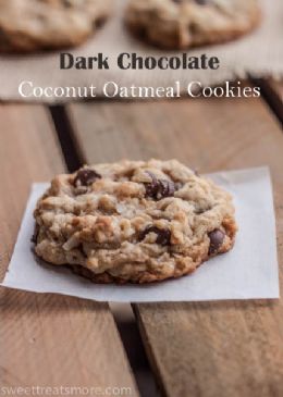 Dark Chocolate Coconut Oatmeal Cookies