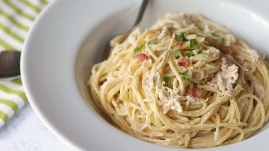 Slow Cooker Bacon Ranch Chicken and Pasta