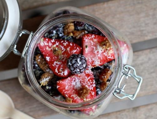 Overnight Coconut Oats with Chia Seeds