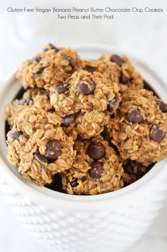 Gluten-Free Vegan Banana Peanut Butter Chocolate Chip (raisin) Cookies