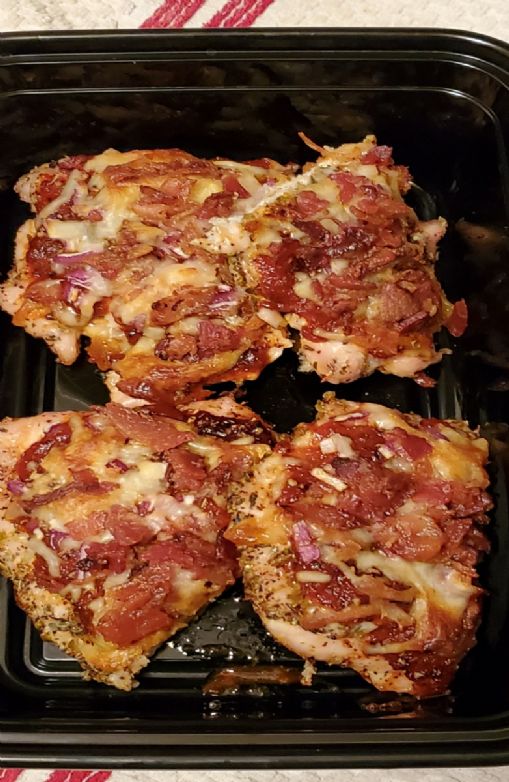 Chicken Crust Pizza w/ Bacon and Onion