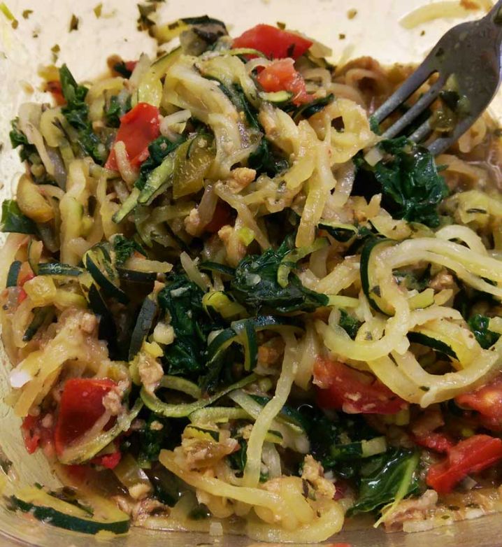 Pesto Squash Noodle Bowl