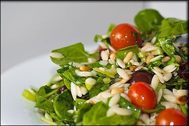 Vegan Lemon Arugula Orzo Salad