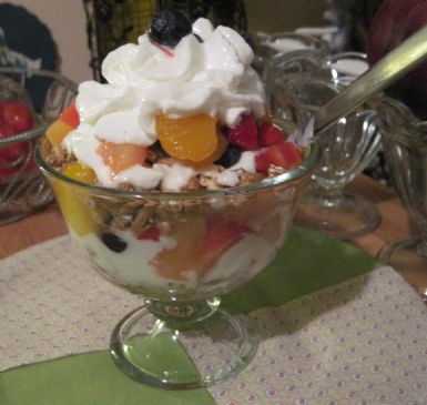 Fruit Salad Parfait w Fat Free Redi Whip Topping