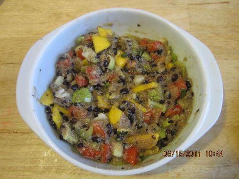 Black Bean, Amaranth, Avocado, Mango Salad Tostada