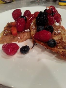 Pain Perdu with Champagne Glazed Berries