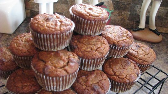 Banana walnut raisin (gluten and sugar free) muffins