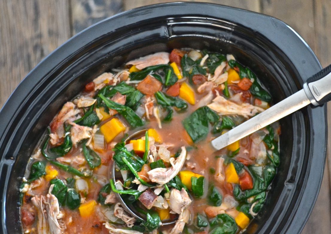 Slow-Cooker Chicken and-Spinach Stew