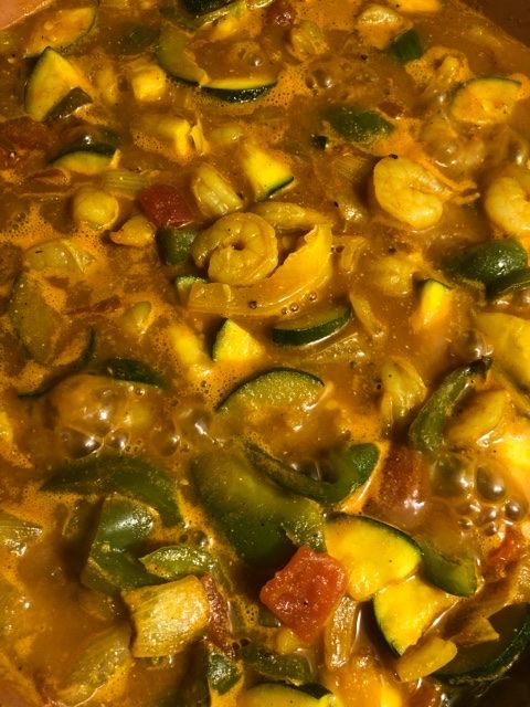 Spiced shrimp and vegetable stew