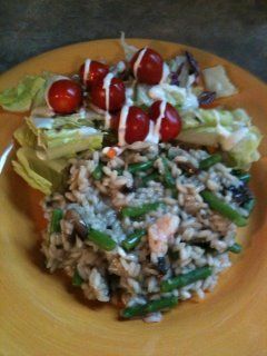 Asparagus, Mushroom, and Shrimp Risotto