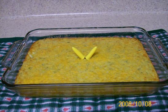 Green Chiles and Cheese Corn Casserole