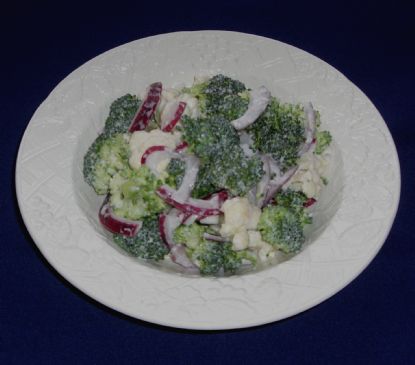Quick Fresh and Crispy Broccoli/Cauliflower Salad