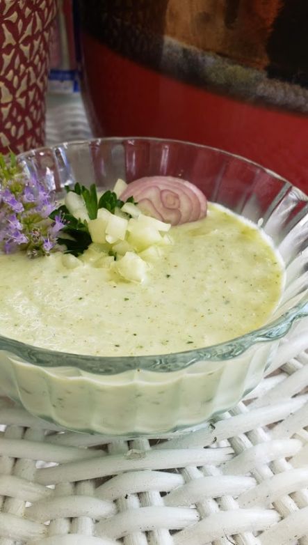 Chilled Cucumber Soup with Yogurt, Cilantro, and Coriander